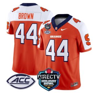 Syracuse Orange 2025 Holiday Bowl Patch Vapor  Orange Alternate Jim Brown  #44