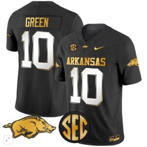 Taylen Green  #10 Arkansas Razorbacks Home Vapor Patch   Black Limited