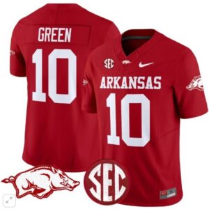 Taylen Green  #10 Arkansas Razorbacks Home Vapor Patch College   Scarlet
