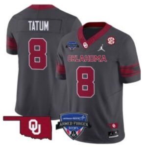 Taylor Tatum  #8 Oklahoma Sooners 2025 Armed Forces Bowl Patch   Anthracite