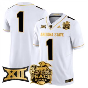 Team Blank Name  #1 Arizona State Sun Devils 2025 Peach Bowl   White Gold
