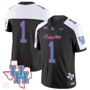 Team Blank Name  #1 Houston Cougars Oilers Inspired Vapor   Black Alternate
