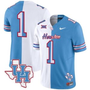 Team Blank Name  #1 Houston Cougars Oilers Inspired Vapor Map Patch   Split