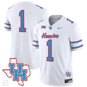 Team Blank Name  #1 Houston Cougars Oilers Inspired Vapor Map Patch   White