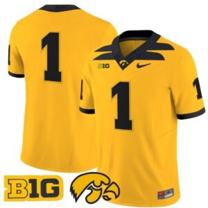 Team Blank Name  #1 Iowa Hawkeyes Home Vapor B1G Patch   Gold