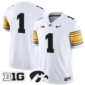 Team Blank Name  #1 Iowa Hawkeyes Home Vapor B1G Patch   White