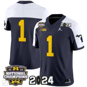 Team Blank Name  #1 Michigan Wolverines 2024 Michigan State Style Vapor  Navy Alter