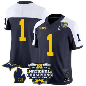 Team Blank Name  #1 Michigan Wolverines National Champions Vapor Map  Navy Alternate