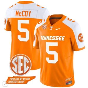 Tennessee Volunteers Bru McCoy  #5 Vapor SEC Patch College   Orange Altern