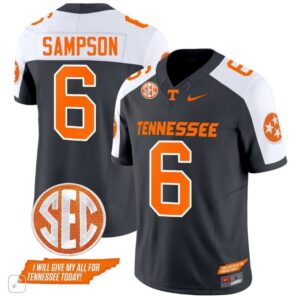 Tennessee Volunteers Dylan Sampson  #6 Vapor SEC Patch College   Black Alt