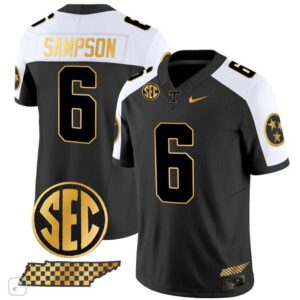 Tennessee Volunteers Dylan Sampson  #6 Vapor SEC Patch College   Black Altern
