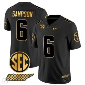 Tennessee Volunteers Dylan Sampson  #6 Vapor SEC Patch College   Black Gold
