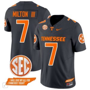 Tennessee Volunteers Joe Milton III  #7 Vapor SEC Patch College   Black