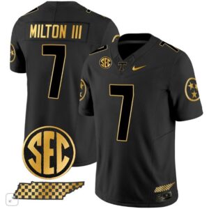 Tennessee Volunteers Joe Milton III  #7 Vapor SEC Patch College   Black Gold