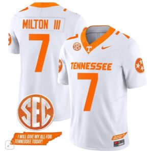 Tennessee Volunteers Joe Milton III  #7 Vapor SEC Patch College   White