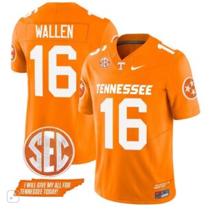 Tennessee Volunteers Morgan Wallen  #16 Vapor SEC Patch   Orange