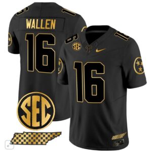 Tennessee Volunteers Morgan Wallen  #16 Vapor SEC Patch College   Black Gold