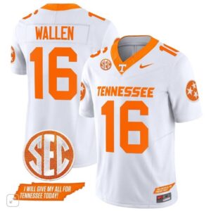 Tennessee Volunteers Morgan Wallen  #16 Vapor SEC Patch College   White
