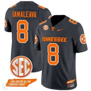 Tennessee Volunteers Nico Lamaleava  #8 Vapor SEC Patch College   Black