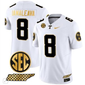 Tennessee Volunteers Nico Lamaleava  #8 Vapor SEC Patch College   White Gold