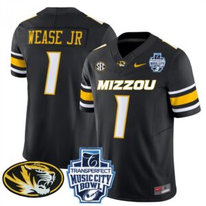 Theo Wease JR.  #1 Missouri Tigers Music City Bowl Vapor Patch   Black
