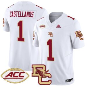 Thomas Castellanos  #1 Boston College Eagles 2024 Vapor Patch   White