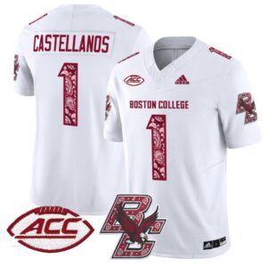 Thomas Castellanos  #1 Boston College Eagles 2024 Vapor Patch Limited   White