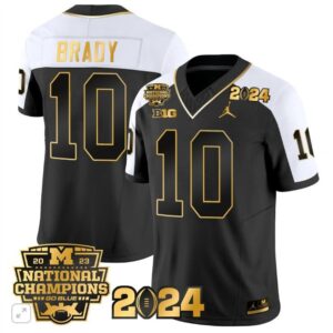 Tom Brady  #10 Michigan Wolverines 2024 CFP National Champions Vapor  Black Alter