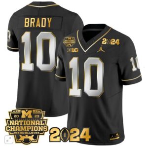 Tom Brady  #10 Michigan Wolverines 2024 CFP National Champions Vapor  Black Limit