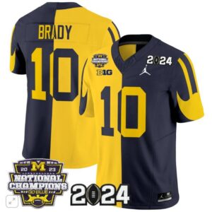 Tom Brady  #10 Michigan Wolverines 2024 CFP National Champions Vapor  Split