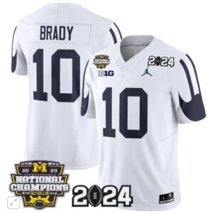 Tom Brady  #10 Michigan Wolverines 2024 CFP National Champions Vapor  White