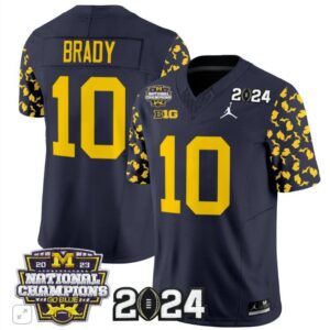 Tom Brady  #10 Michigan Wolverines 2024 Michigan State Style Vapor  Navy