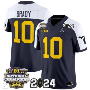 Tom Brady  #10 Michigan Wolverines 2024 Michigan State Style Vapor  Navy Alternate