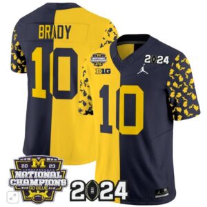 Tom Brady  #10 Michigan Wolverines 2024 Michigan State Style Vapor  Split