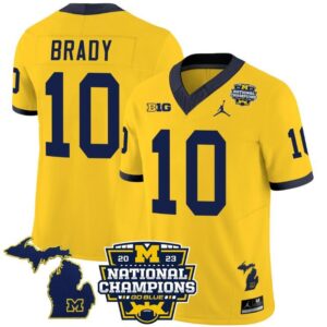 Tom Brady  #10 Michigan Wolverines National Champions Vapor Map   Gold