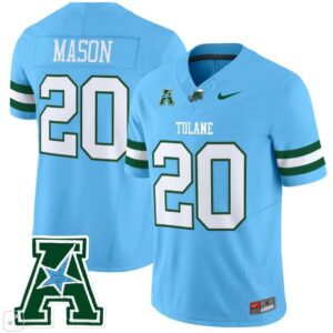 Tommy Mason  #20 Tulane Green Wave Home Vapor Patch   Blue