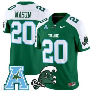 Tommy Mason  #20 Tulane Green Wave Home Vapor Patch   Green Alternate