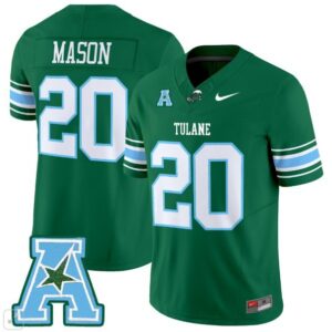 Tommy Mason  #20 Tulane Green Wave Home Vapor Patch College   Green