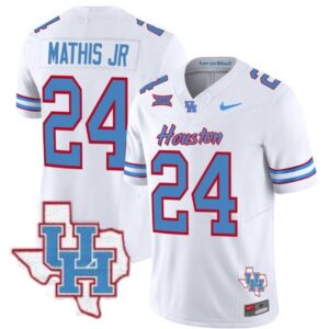 Tony Mathis Jr.  #24 Houston Cougars Oilers Inspired Vapor Map Patch   White