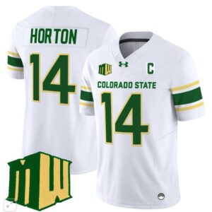 Tory Horton  #14 Colorado State Rams Home Vapor Patch College   White