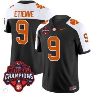 Travis Etienne  #9 Clemson Tigers National Champions Patch   Black Alternate