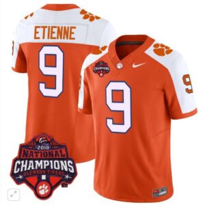 Travis Etienne  #9 Clemson Tigers National Champions Patch   Orange Alternate