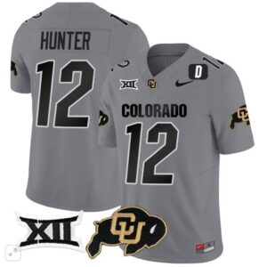 Travis Hunter  #12 Colorado Buffaloes Vapor Big 12 Patch   - Gray