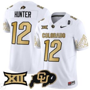 Travis Hunter  #12 Colorado Buffaloes Vapor Big 12 Patch   - White