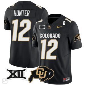 Travis Hunter  #12 Colorado Buffaloes Vapor Big 12 Patch   Black