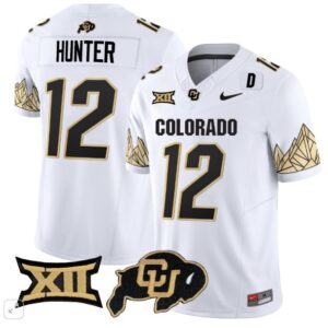 Travis Hunter  #12 Colorado Buffaloes Vapor Big 12 Patch   White