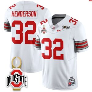 Treveyon Henderson  #32 Ohio State Buckeyes 2025 National Champions   White