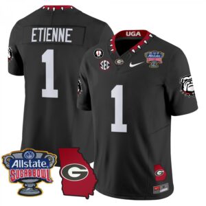 Trevor Etienne  #1 Georgia Bulldogs Sugar Bowl Georgia Map Vapor   Black