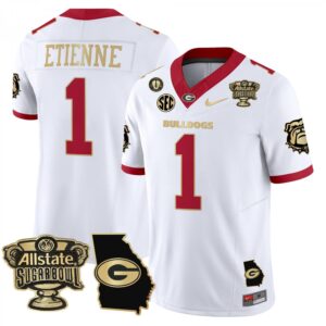 Trevor Etienne  #1 Georgia Bulldogs Sugar Bowl Georgia Map Vapor  White Gold
