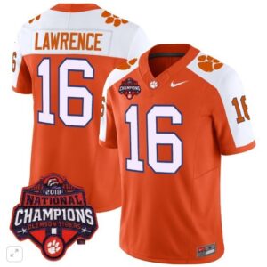 Trevor Lawrence  #16 Clemson Tigers National Champions   Orange Alternate